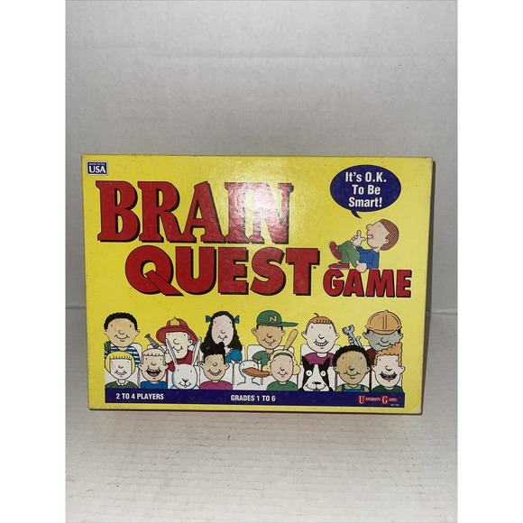 Brain Quest Board Game University Games Ages 6 to 12 Vintage 1993 Grade 1 to 6 - Picture 1 of 5